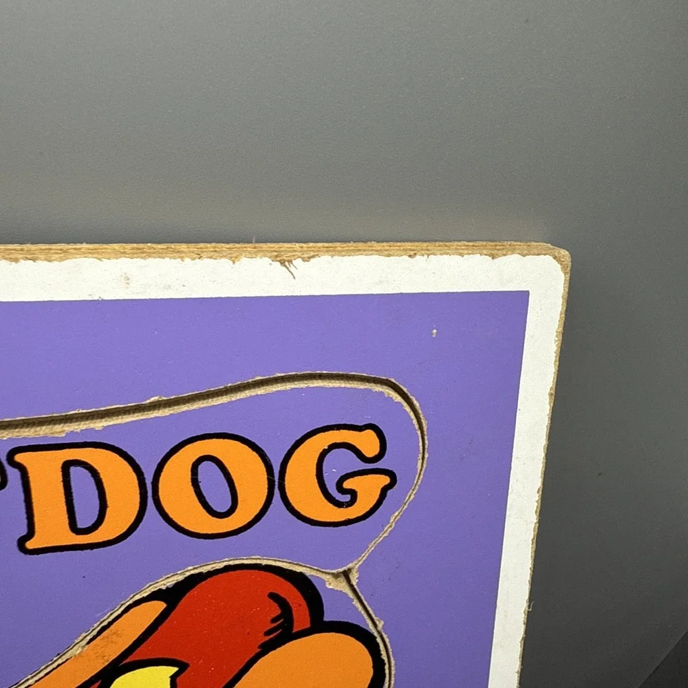 Vintage 1987 Wooden Tray Puzzle Playskool Super Snacks 8 Pieces‎